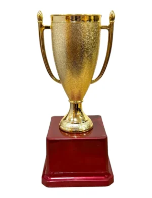 Compact Gold Fiber Trophy Cup with Slim Profile