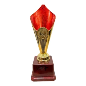 Gold Fiber Trophy Cup with Lid