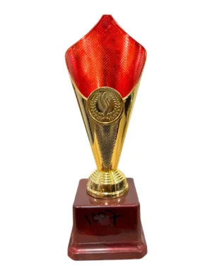 Gold Fiber Trophy Cup with Lid