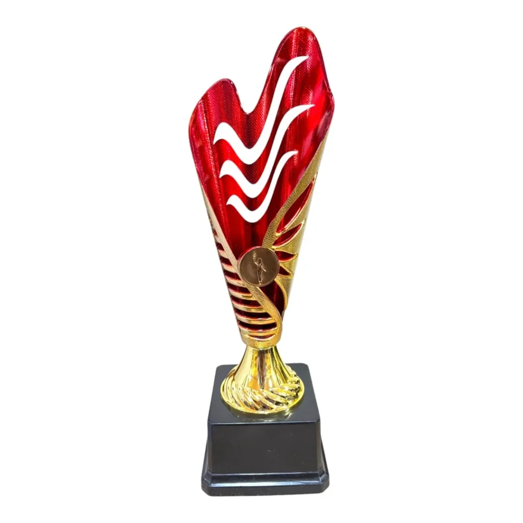 Gold Fiber Trophy Cup with Slim Tall Profile
