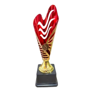 Gold Fiber Trophy Cup with Slim Tall Profile