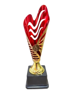 Gold Fiber Trophy Cup with Slim Tall Profile