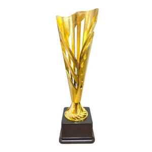 Compact Gold Fiber Trophy Cup with Sphere Top