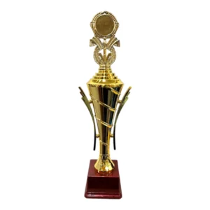 Tall Gold Fiber Sculpted Cup with Topper