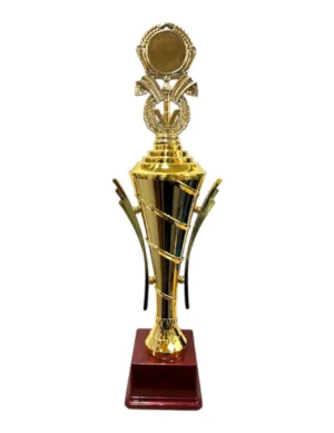 Tall Gold Fiber Sculpted Cup with Topper