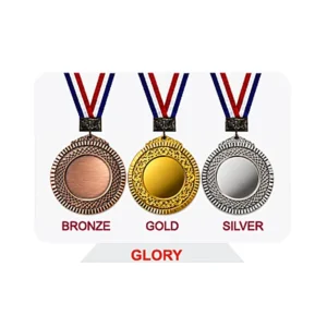 Trophy stand display with medalStar trophy award collection
