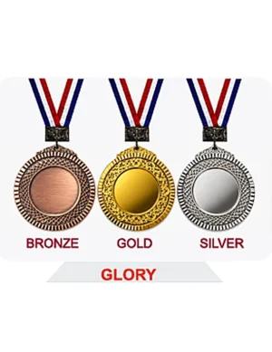 Trophy stand display with medalStar trophy award collection