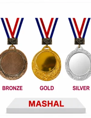 CommemoratiRed and gold award trophyve medal
