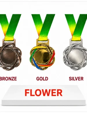 Compact gold and silver medalGlory medal design
