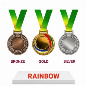 Sports print medal set with green ribbonMaghal medal collection