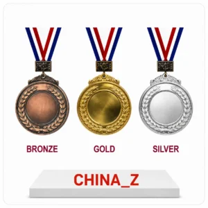 China Z medal set with bronze, gold, aCrown shaped medal awardnd silver medals