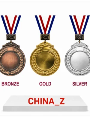 China Z medal set with bronze, gold, aCrown shaped medal awardnd silver medals