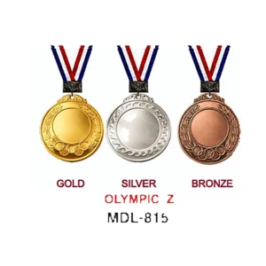 Olympic Z medal set with gold, silver, anApple themed medal designd bronze medals