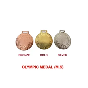 Olympic medals showing bronze, gold, and silver medal designs