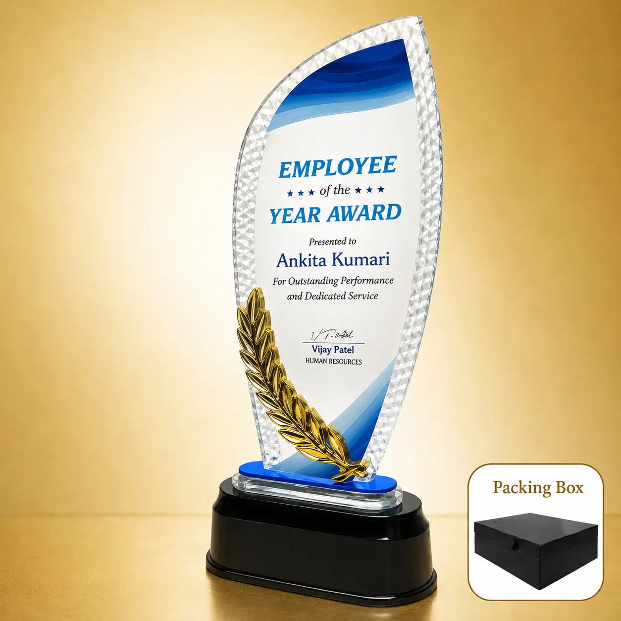 AC-8529 Acrylic Employee Award with Wreath
