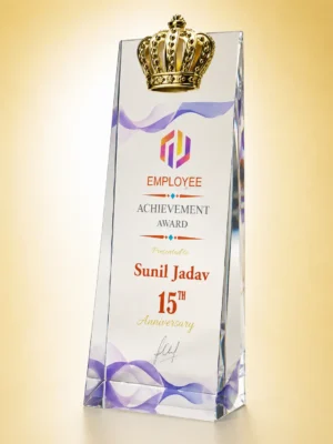 AC-8531 Acrylic Plaque with Crown Motif