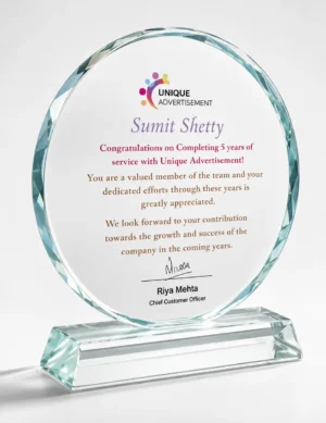 CG-104 Round Clear Crystal Disc Award