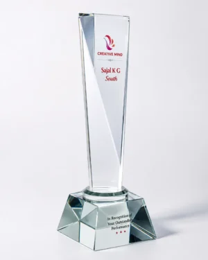 CG-134 Tapered Clear Crystal Obelisk