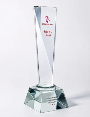 CG-134 Tapered Clear Crystal Obelisk
