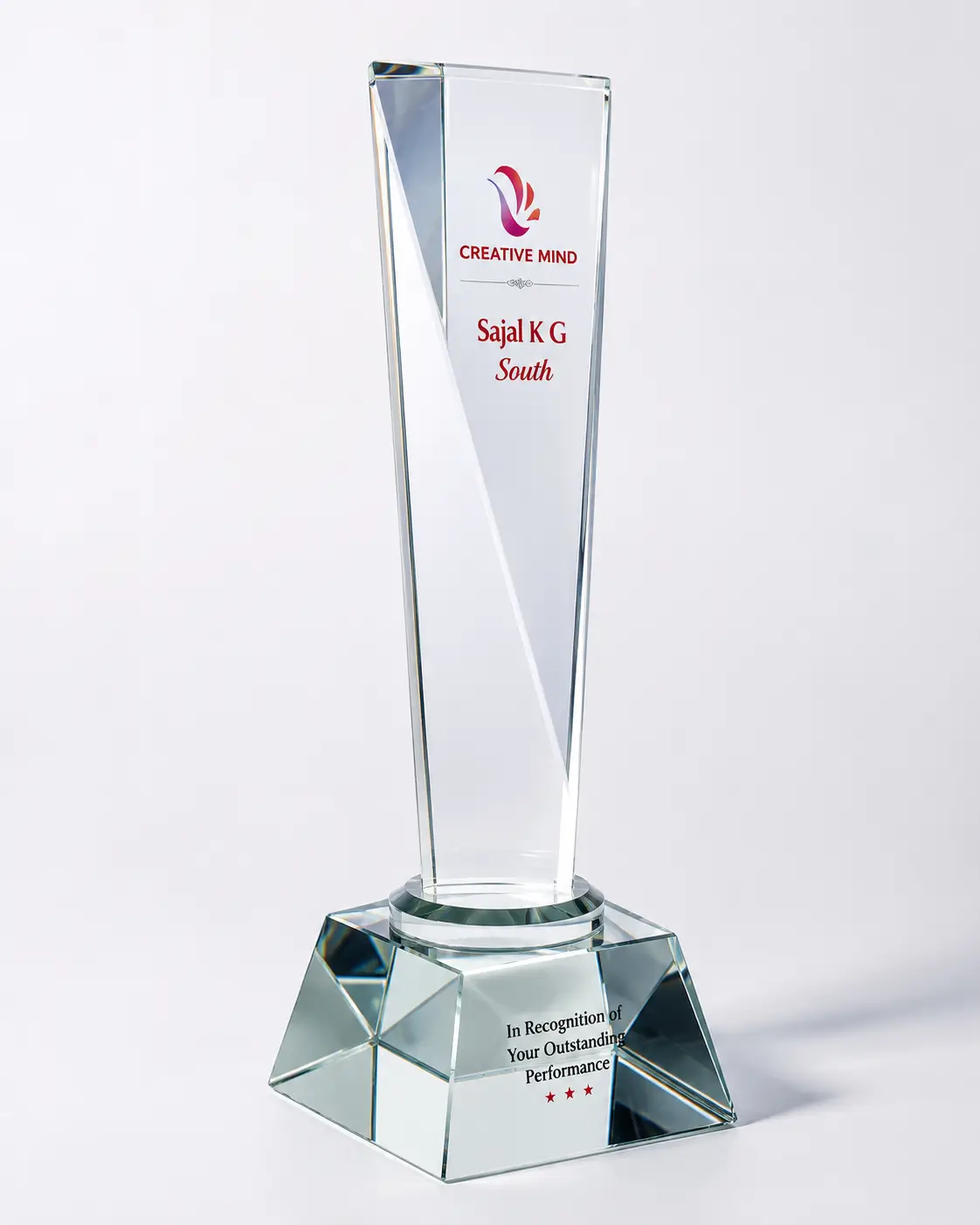 CG-134 Tapered Clear Crystal Obelisk
