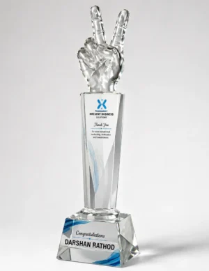CG-239 Crystal Victory Hand Award
