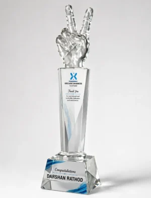 CG-239 Crystal Victory Hand Award