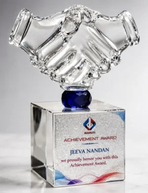 CG-246 Crystal Handshake Cube Award