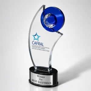 CG-409 Blue Globe Crystal Award