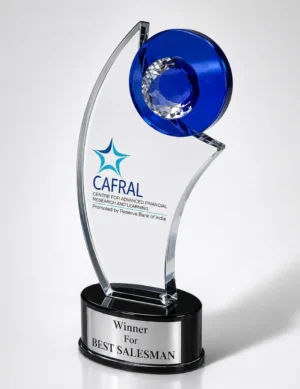 CG-409 Blue Globe Crystal Award