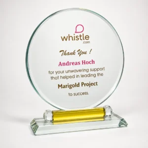 CG-470 Round Clear Crystal Disc Award