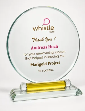 CG-470 Round Clear Crystal Disc Award