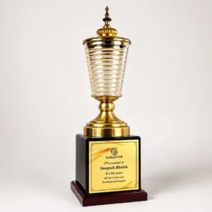 CG-488 Tall Ornate Crystal Trophy Cup