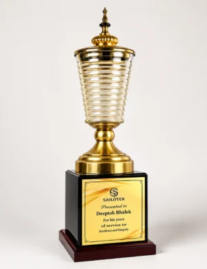 CG-488 Tall Ornate Crystal Trophy Cup