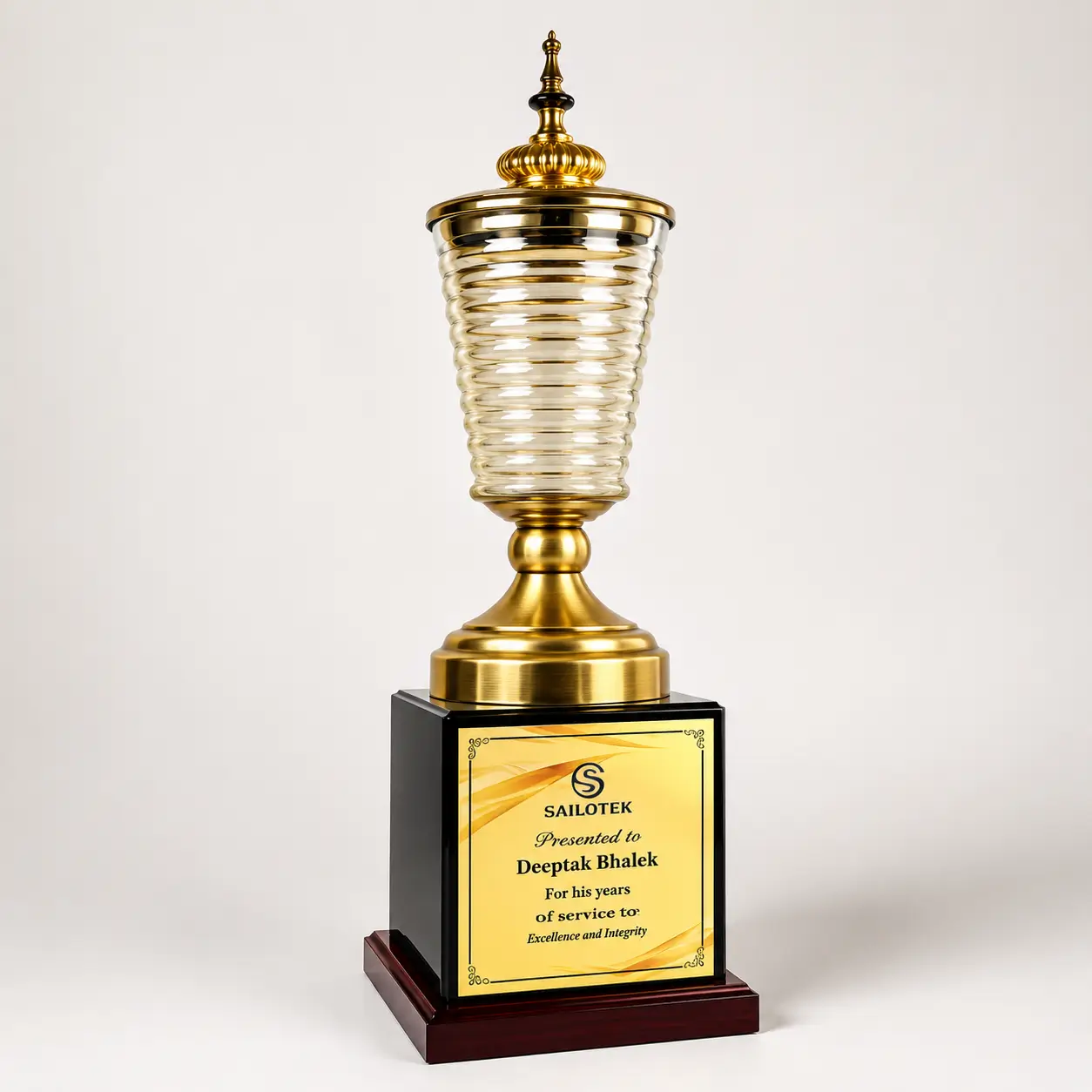 CG-488 Tall Ornate Crystal Trophy Cup