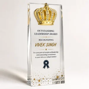 CG-535 Gold Crown Crystal Award