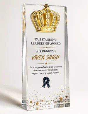 CG-535 Gold Crown Crystal Award