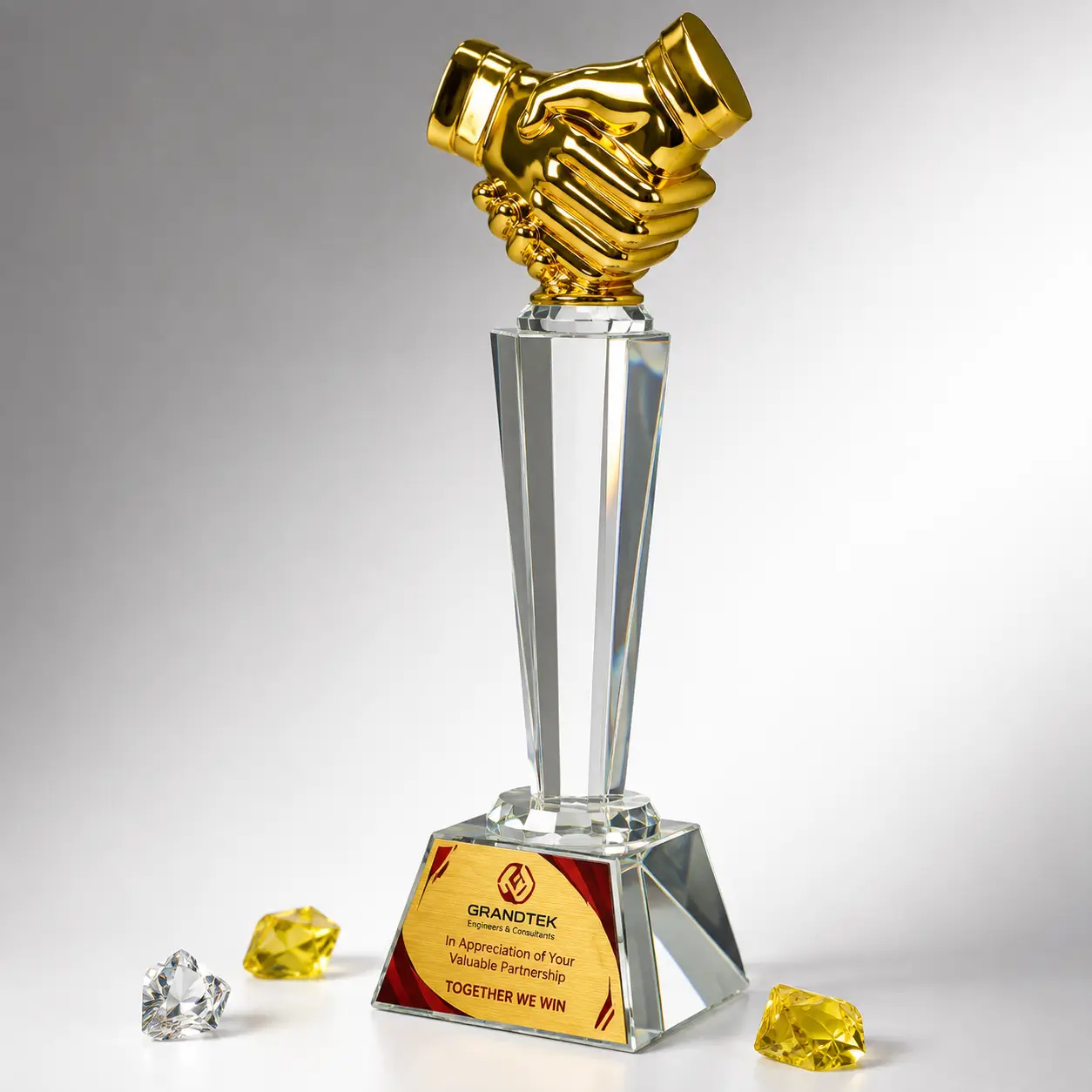 CG-546 Gold Flame Crystal Award