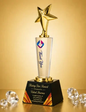 CG-549 Gold Star Crystal Column Award