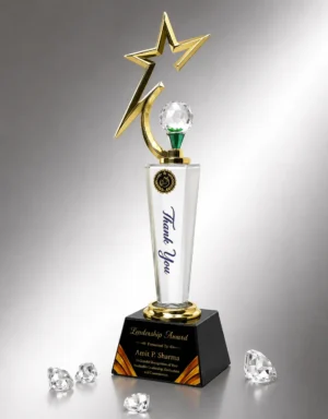 CG-552 Gold Star Crystal Pillar