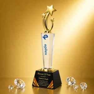 CG-554 Gold Star Crystal Column Award