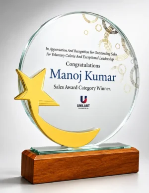 CG-555 Crescent & Star Crystal Award