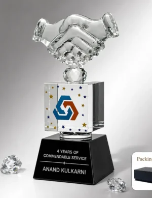 CG-559 Crystal Handshake Award