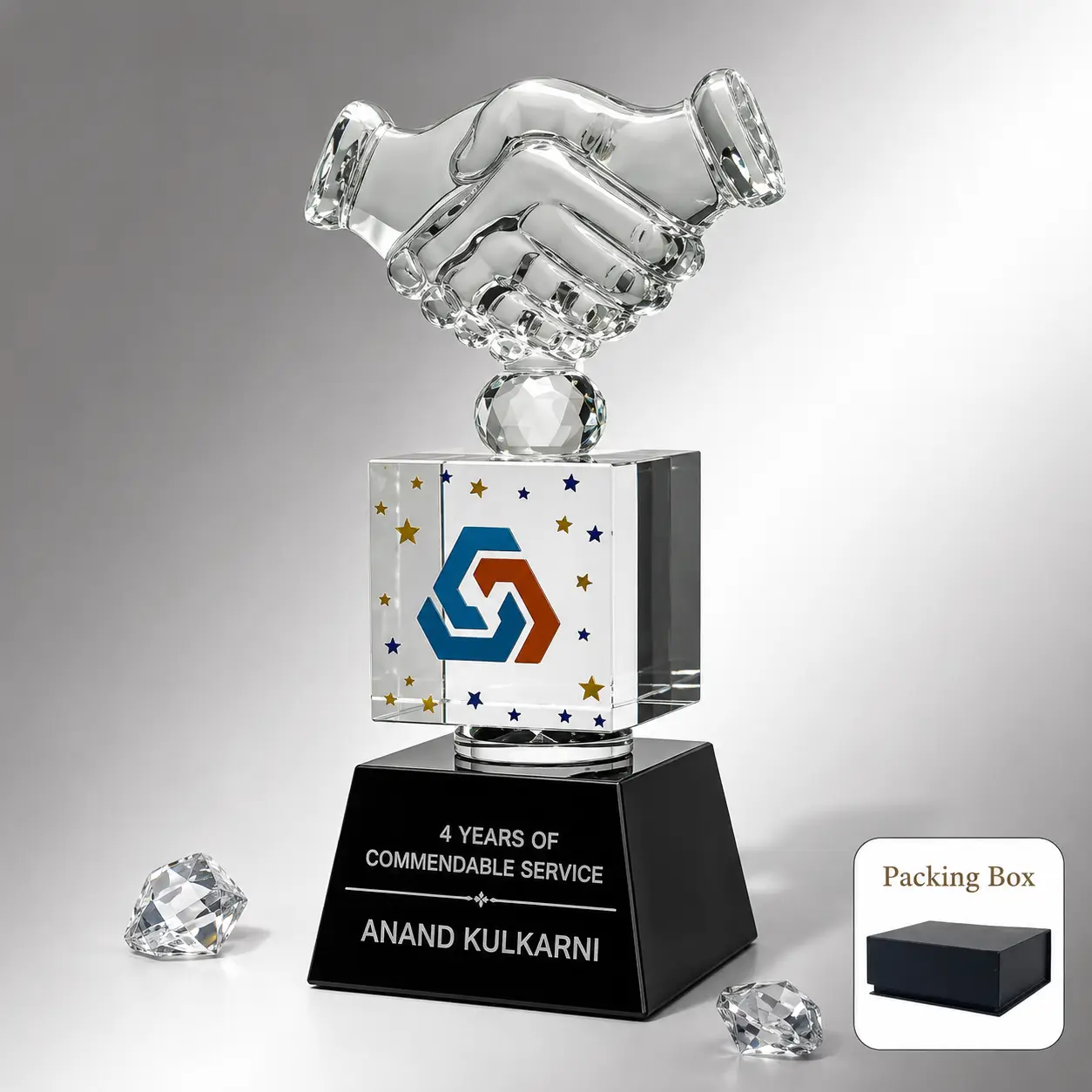 CG-559 Crystal Handshake Award
