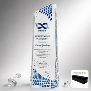 CG-562 Clear Crystal Speckled Obelisk