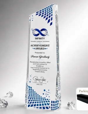 CG-562 Clear Crystal Speckled Obelisk