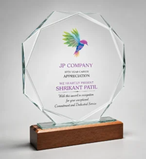 CG-569 Clear Crystal Octagon Plaque