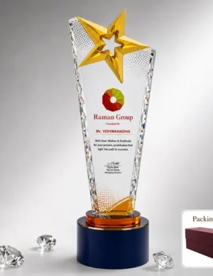 CG-570 Gold Star Crystal Column Award