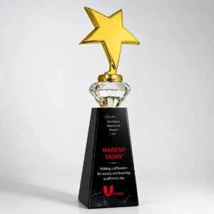 CGXL-04 Gold Star Crystal Trophy