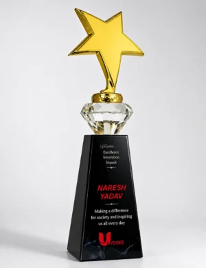 CGXL-04 Gold Star Crystal Trophy