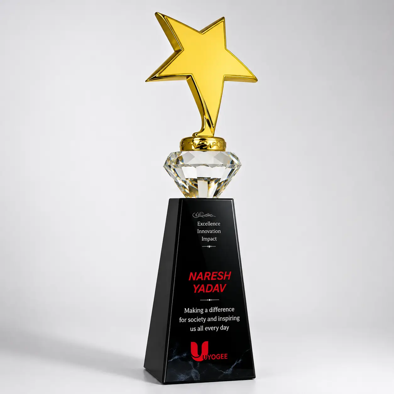 CGXL-04 Gold Star Crystal Trophy